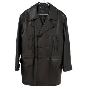 Turnbury Black Double-Breasted Lambskin
Leather Jacket M